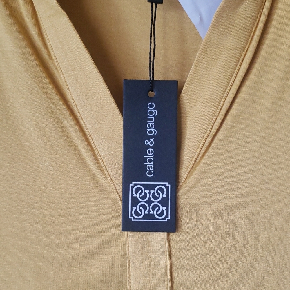 Cable & Gauge Mustard Relaxed Polo Blouse - Picture 2 of 3